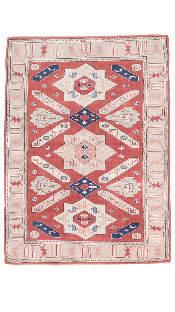2137--127X178 = 2,26 M2 4,2X5,8 FT 4x6 Red Beige Turkish Rug